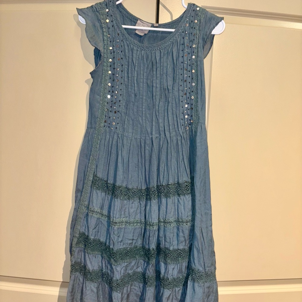 Vanessa Virginia light blue sequin dress
